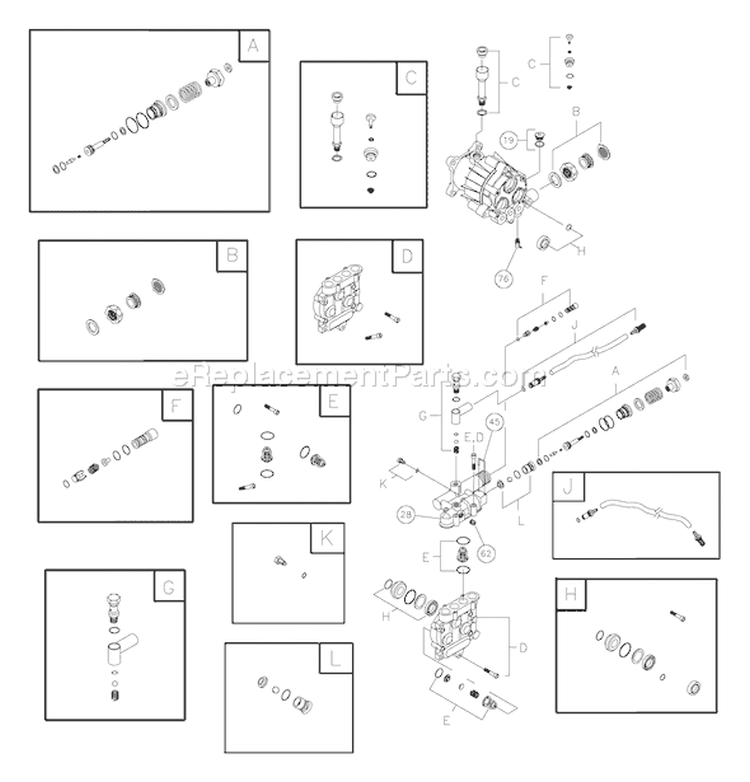 Page B Diagram and Parts List for 020224-0  Briggs and Stratton Pressure Washer